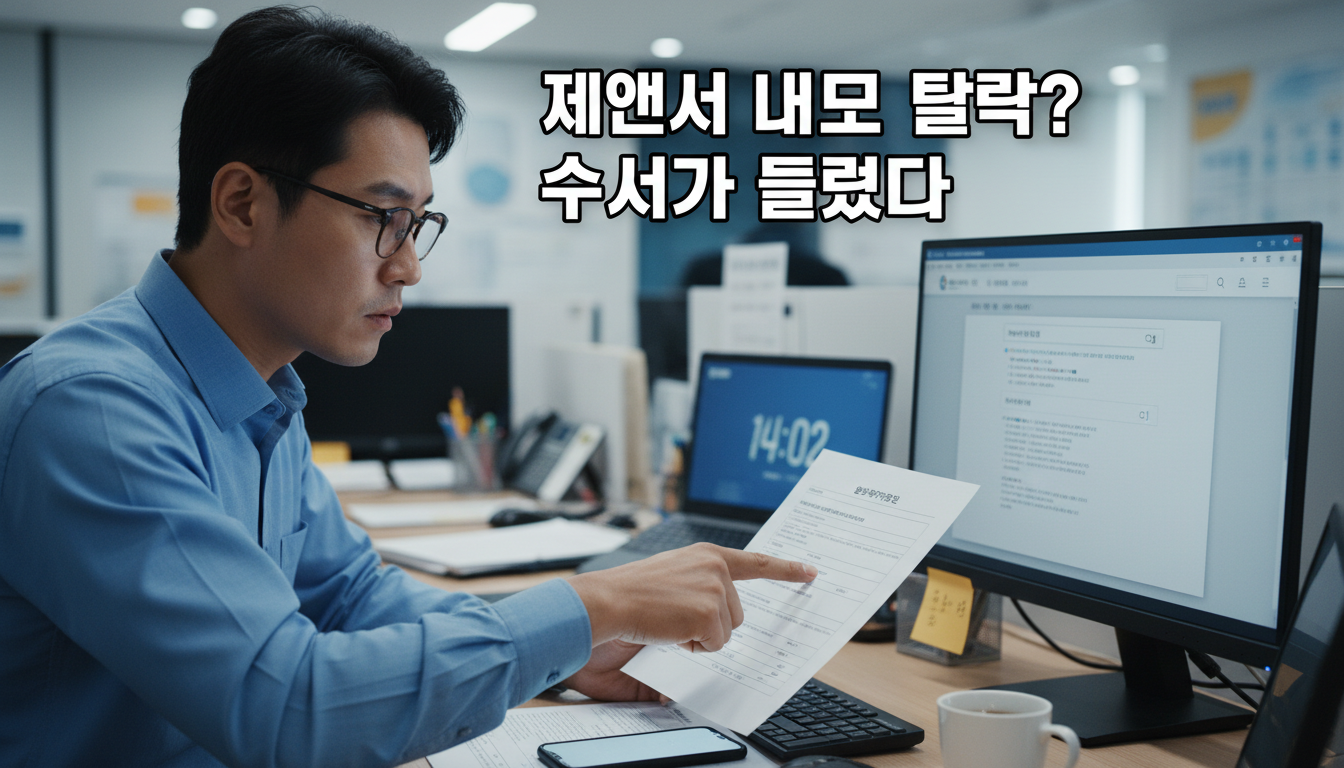 공공조달 입찰 공고문에서 입찰참가자격 항목을 먼저 확인하는 입찰 담당자의 모습